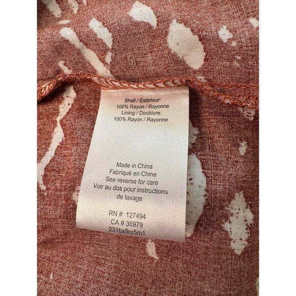 Heartloom Reika Skirt Rust Ivory Elastic Waist Size XS Pullon Rayon Midi NWOT - Picture 4 of 7